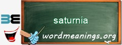 WordMeaning blackboard for saturnia